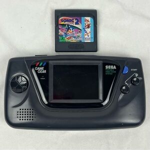 SEGA Game Gear Handheld System & Sonic the Hedgehog 2 Game Cartridge PARTS ONLY